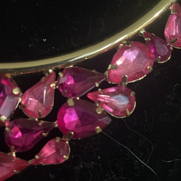 Steve Madden pink rhinestone goldtone necklaces - Picture 2 of 6